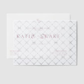 Invitations En Vélin Minimal Monogram Deep Burgundy Script Wedding (Décalage (Invitation))