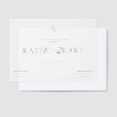 Invitations En Vélin Minimal Monogram Deep Burgundy Script Wedding (Compenser)