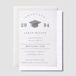 Invitations En Vélin Minimal nettoyant simple d'huile d'argent fête de