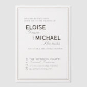 Invitations En Vélin Minimalist Black Tie Formal Wedding (Recto)