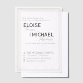 Invitations En Vélin Minimalist Black Tie Formal Wedding (Compenser)