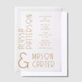 Invitations En Vélin Minimaliste Elegant Gold Mariage moderne (Compenser)