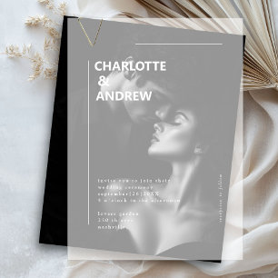 Invitations En Vélin minimaliste, moderne, Mariage,