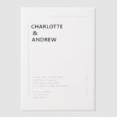 Invitations En Vélin minimaliste, moderne, Mariage, (Recto)