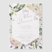 Invitations En Vélin Mis Quince | Papillon Floral Quinceañera espagnol (Recto)