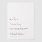Invitations En Vélin Modern Black & White Script Minimalistic Wedding (Recto)