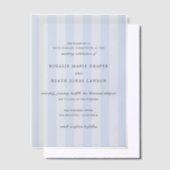 Invitations En Vélin Modern Blue Stripes Elegant Wedding (Compenser)