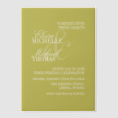 Invitations En Vélin Modern Chartreuse Script Formal Wedding (Recto)
