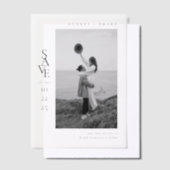 Invitations En Vélin Modern Clean Black and White Photo Wedding (Compenser)