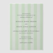 Invitations En Vélin Modern Green Stripes Elegant Wedding (Recto)