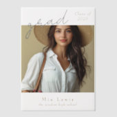 Invitations En Vélin Modern Photo Graduation (Recto)