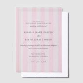 Invitations En Vélin Modern Pink Stripes Elegant Wedding (Compenser)