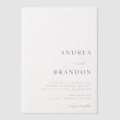 Invitations En Vélin Modern Plain White Wedding (Recto)