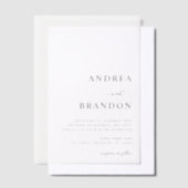 Invitations En Vélin Modern Plain White Wedding (Compenser)