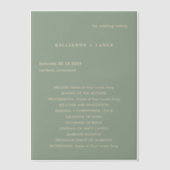Invitations En Vélin Modern Sage Green Simple Wedding Program (Recto)