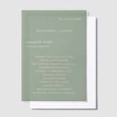 Invitations En Vélin Modern Sage Green Simple Wedding Program (Compenser)