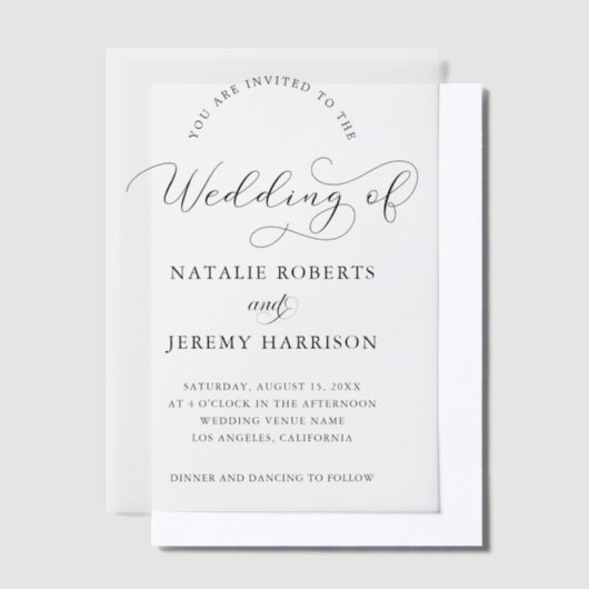 Invitations En Vélin Modern Script Casual Wedding (Compenser)
