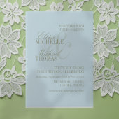 Invitations En Vélin Modern Script Citrus Blue Formal Wedding