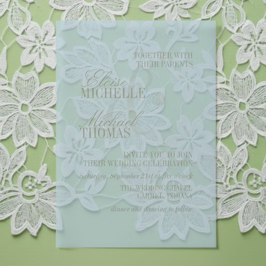 Invitations En Vélin Modern Script Citrus Blue Formal Wedding