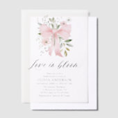 Invitations En Vélin Moderne Bow rose amour floral dans la Fête des mar (Compenser)
