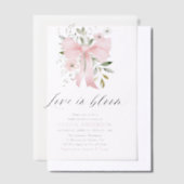 Invitations En Vélin Moderne Bow rose amour floral dans la Fête des mar (Compenser)