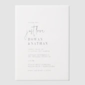 Invitations En Vélin Moderne Chic Just Love Moderne Mariage unique (Recto)