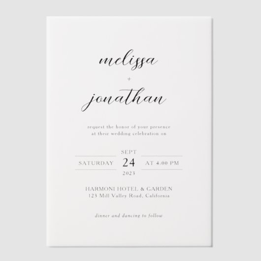 Invitations En Vélin Moderne Élégant gracieux Calligraphie Script Maria (Recto)