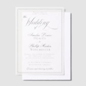 Invitations En Vélin Moderne Elégant Mariage de calligraphie formelle (Compenser)