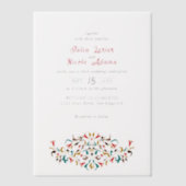 Invitations En Vélin Moderne Élégant Mariage de couronne florale romant (Recto)