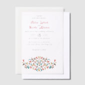 Invitations En Vélin Moderne Élégant Mariage de couronne florale romant (Compenser)