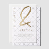 Invitations En Vélin Moderne Elegant Simple Or Ampersand Mariage (Décalage (Invitation))