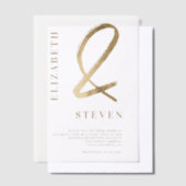 Invitations En Vélin Moderne Elegant Simple Or Ampersand Mariage (Compenser)