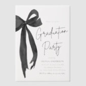 Invitations En Vélin Moderne Elégant tendance Stylish Black Bow Graduat (Recto)