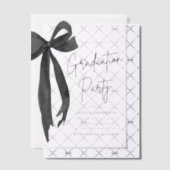 Invitations En Vélin Moderne Elégant tendance Stylish Black Bow Graduat (Décalage (Invitation))