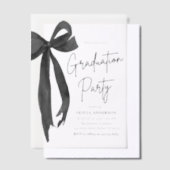 Invitations En Vélin Moderne Elégant tendance Stylish Black Bow Graduat (Compenser)