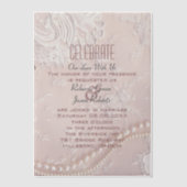 Invitations En Vélin Moderne Élégante Dentelle Rose Poussiéreuse mariag (Recto)