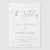 Invitations En Vélin Moderne Mariage de script simple Ovelay (Recto)