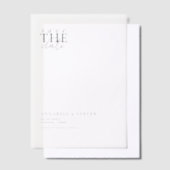 Invitations En Vélin Moderne, minimal, Mariage, Enregistrer la date (Compenser)