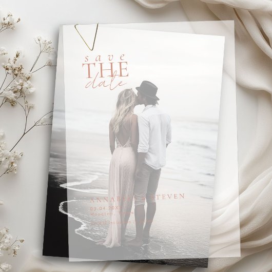 Invitations En Vélin Moderne, minimal, Mariage, Enregistrer la date