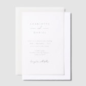 Invitations En Vélin Moderne, Minimal, Typographie, Mariage, (Compenser)