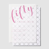 Invitations En Vélin Moderne minimaliste rose 50e anniversaire (Décalage (Invitation))