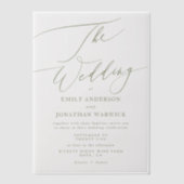 Invitations En Vélin Moderne Sage Green Calligraphie Mariage simple (Recto)