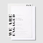Invitations En Vélin Moderne Simple Bold Élégant Fiançailles noir blanc (Compenser)