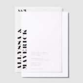 Invitations En Vélin Moderne simple Bold Mariage de typographie noire (Compenser)