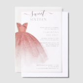 Invitations En Vélin Moderne Sweet 16 Script fête d'anniversaire (Compenser)