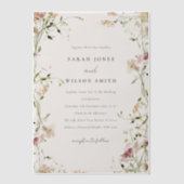 Invitations En Vélin Moelleux Pastel Blush Meadow Aquarelle Mariage Flo (Recto)