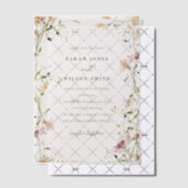 Invitations En Vélin Moelleux Pastel Blush Meadow Aquarelle Mariage Flo (Décalage (Invitation))