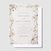 Invitations En Vélin Moelleux Pastel Blush Meadow Aquarelle Mariage Flo (Compenser)
