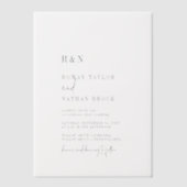 Invitations En Vélin Monogramme chic moderne Mariage rustique simple (Recto)