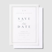 Invitations En Vélin Monogramme classique Marine Bleu mariage Enregistr (Compenser)